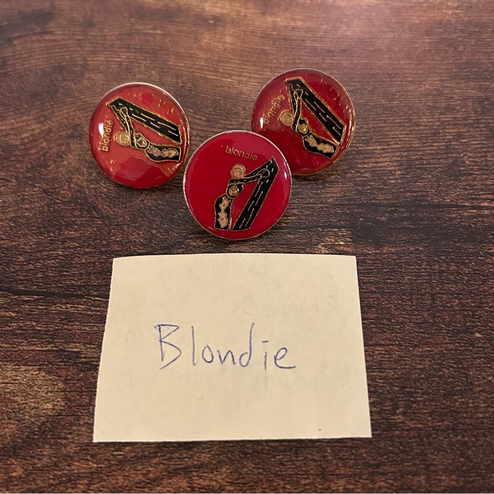 VTG 80’s Blondie Pinback Concert buttons pins new wave Rock punk enamel